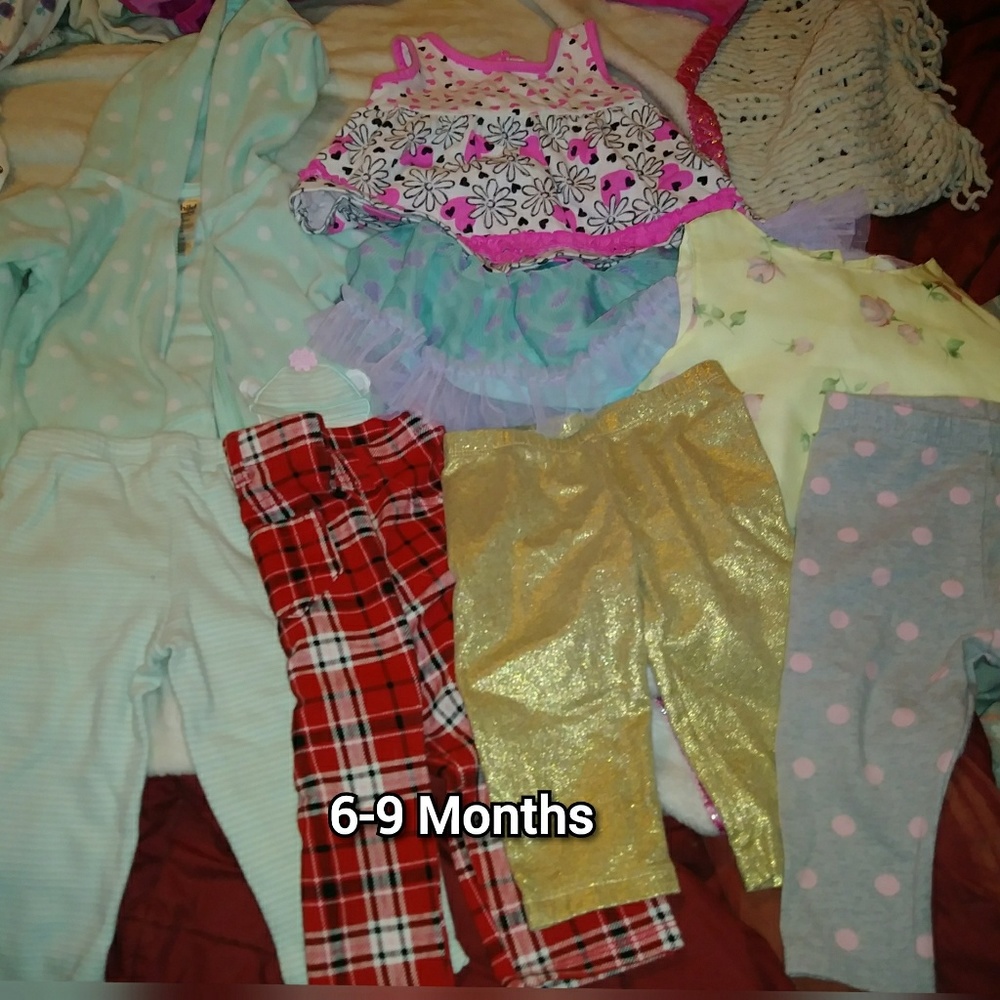 8 PC LOT OF 6/9 MO BABY GIRL CLOTHES NEW&LIKE NEW